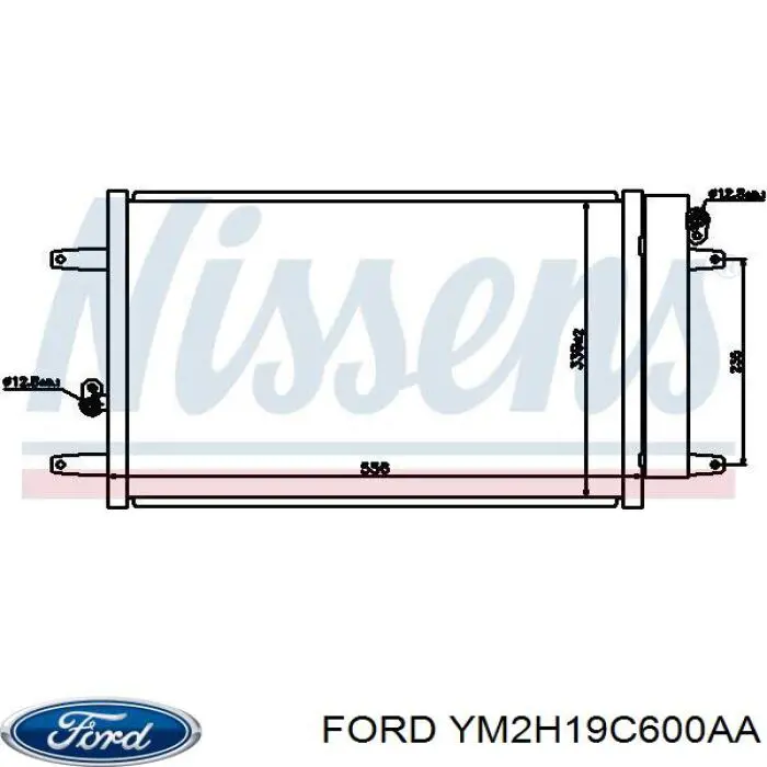 YM2H19C600AA Ford condensador aire acondicionado