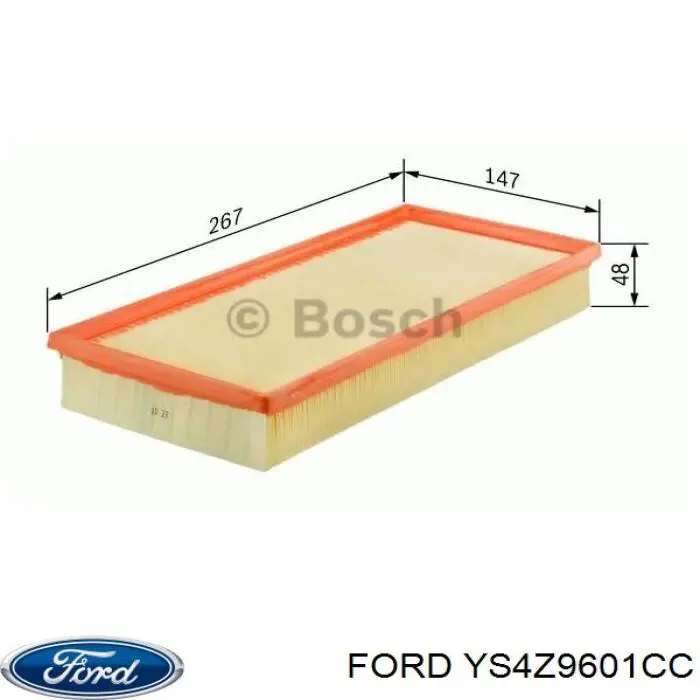 YS4Z9601CC Ford filtro de aire