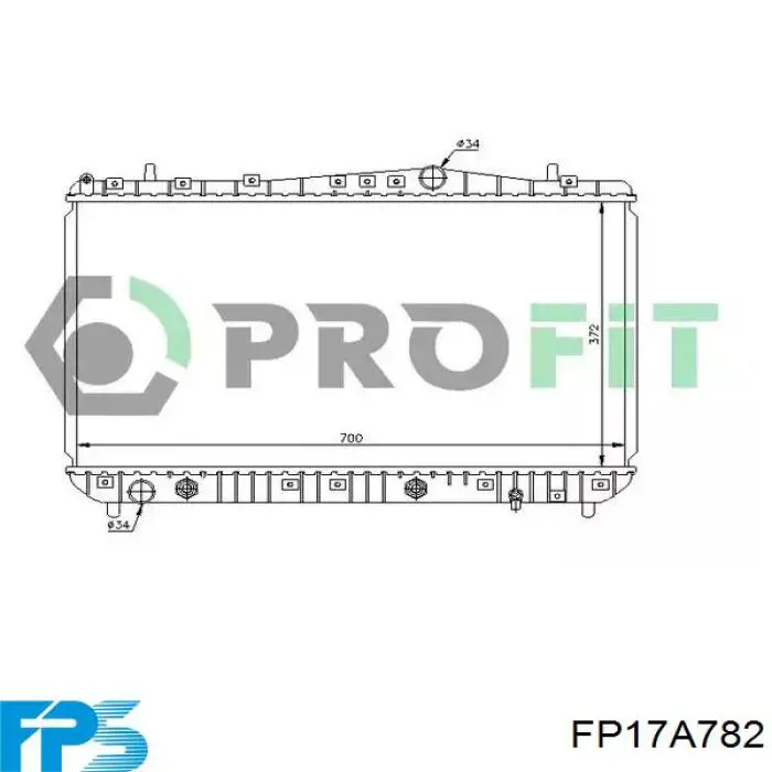 FP 17 A782 FPS radiador refrigeración del motor