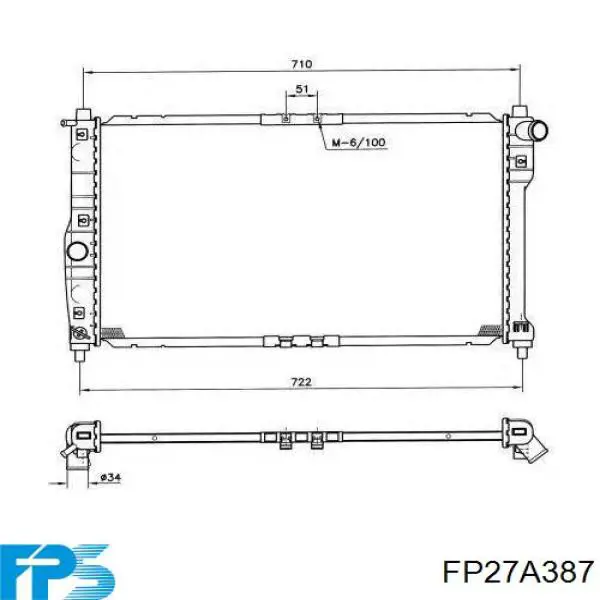 FP 27 A387 FPS radiador refrigeración del motor