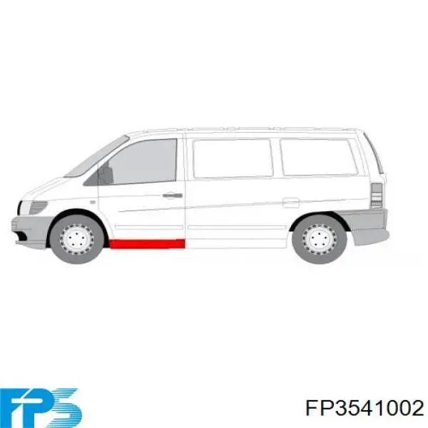  Chapa de acceso derecha para Mercedes Vito 638