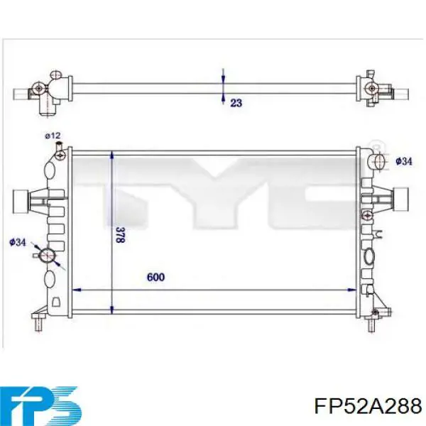 FP 52 A288 FPS radiador refrigeración del motor