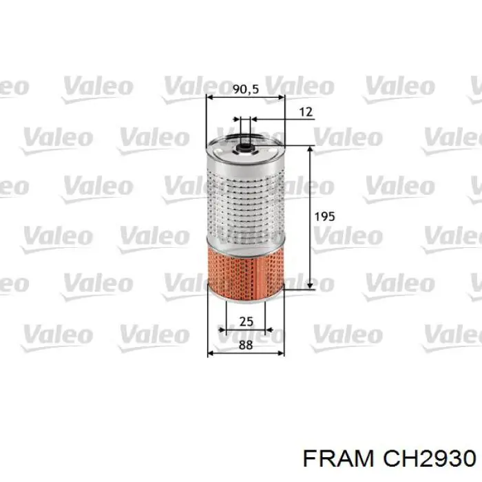 CH2930 Fram filtro de aceite