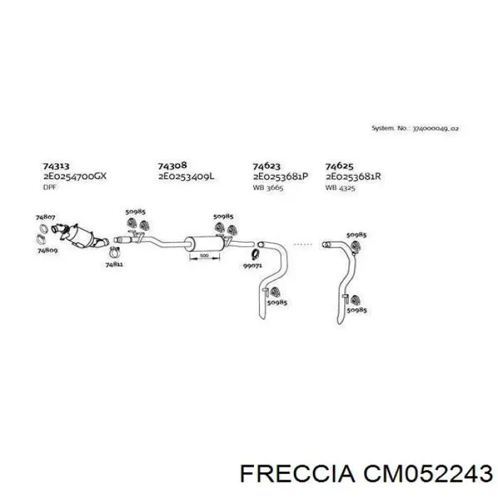 0636207 Opel árbol de levas escape