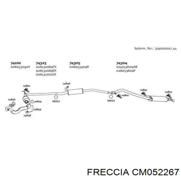 46774708 Fiat/Alfa/Lancia árbol de levas escape