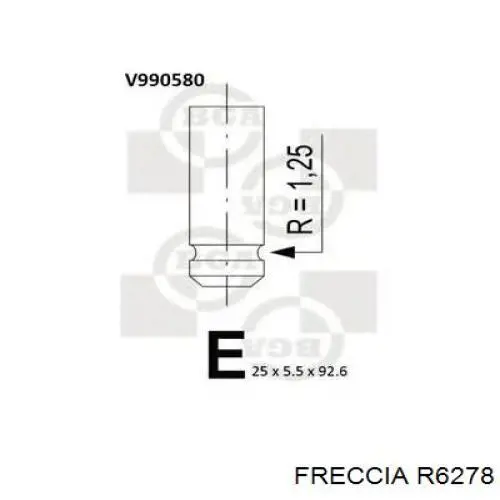 R6278 Freccia válvula de escape