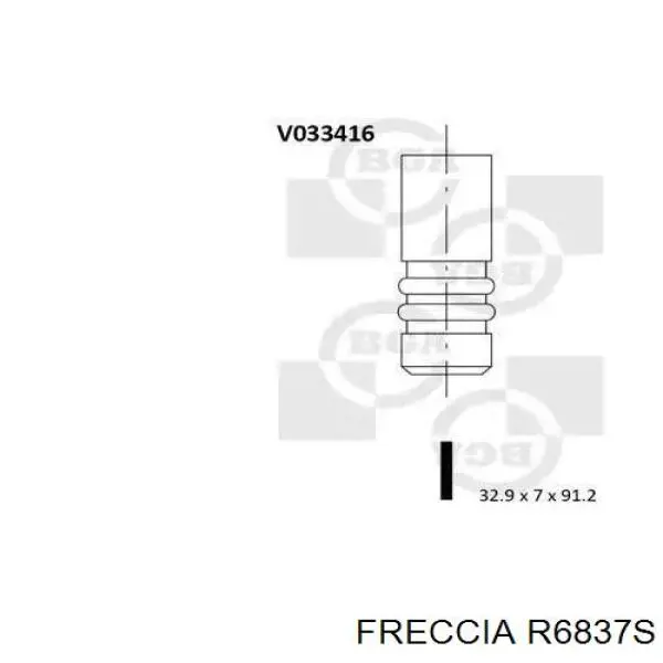 R6837S Freccia válvula de admisión