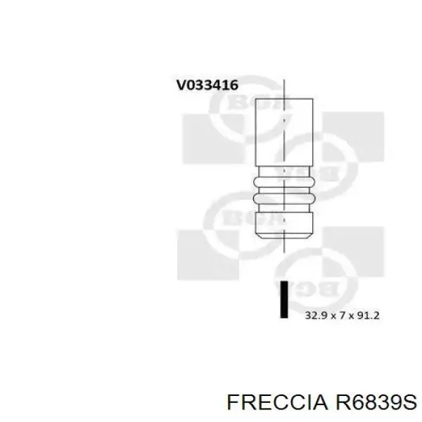 R6839S Freccia válvula de admisión