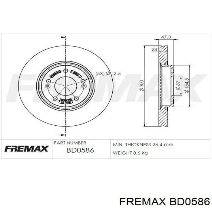 BD0586 Fremax freno de disco delantero