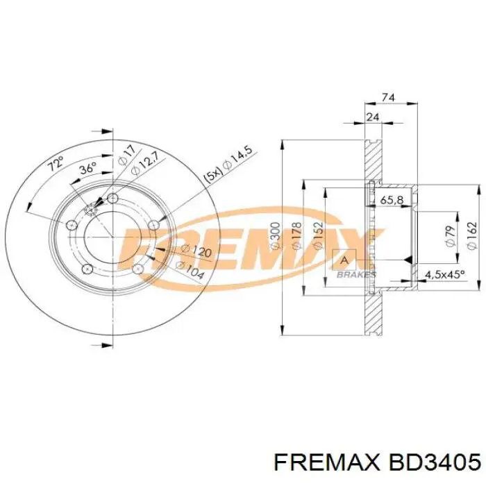 BD3405 Fremax freno de disco delantero