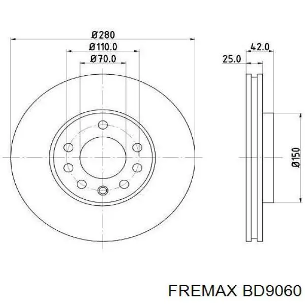 BD9060 Fremax freno de disco delantero