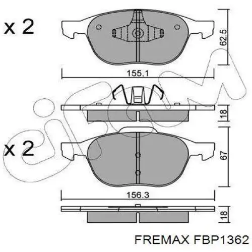 FBP-1362 Fremax pastillas de freno delanteras