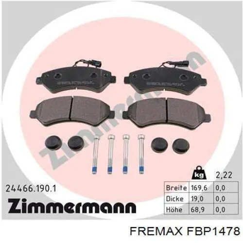 FBP-1478 Fremax pastillas de freno delanteras