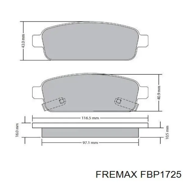 FBP1725 Fremax pastillas de freno traseras