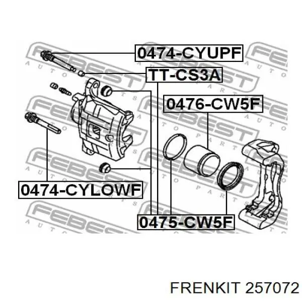 257072 Frenkit juego de reparación, pinza de freno delantero