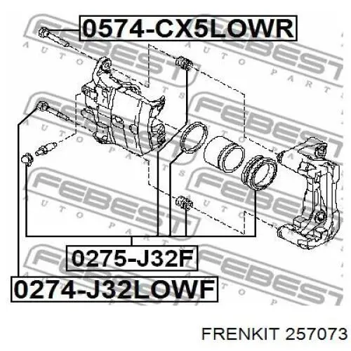 257073 Frenkit juego de reparación, pinza de freno delantero