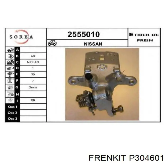 D025116 Autofren émbolo, pinza del freno trasera