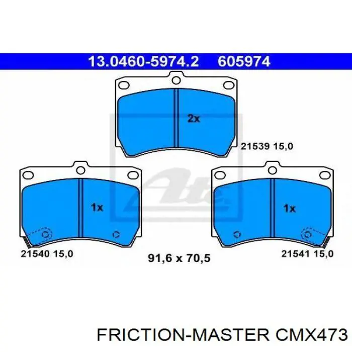 CMX473 Friction Master pastillas de freno delanteras