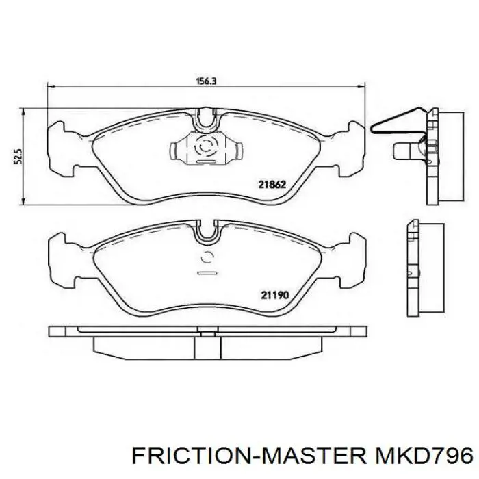 MKD796 Friction Master pastillas de freno delanteras