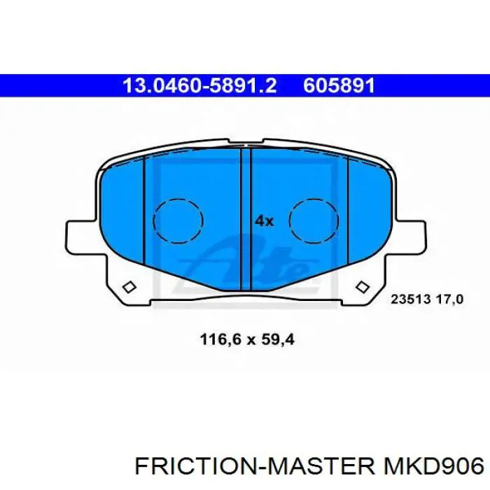 MKD906 Friction Master pastillas de freno delanteras