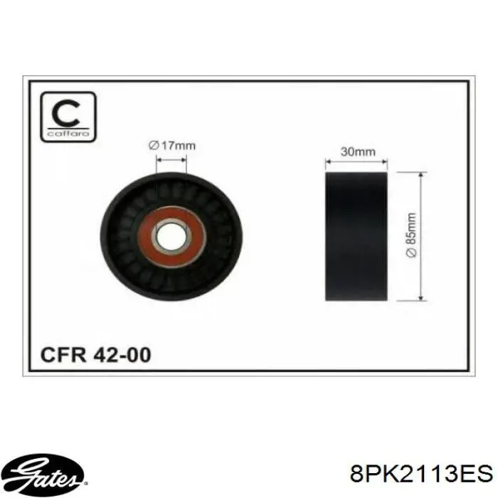 8PK2113ES Gates correa trapezoidal