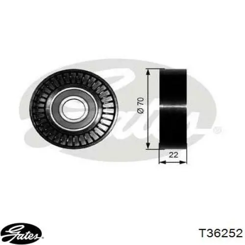 T36252 Gates polea inversión / guía, correa poli v