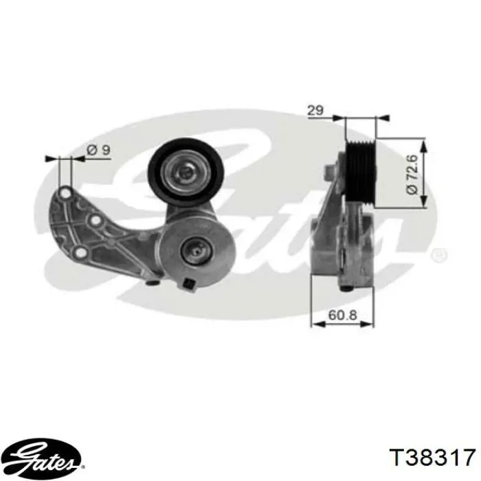  Tensor de correa, correa poli V para Porsche Cayenne 955