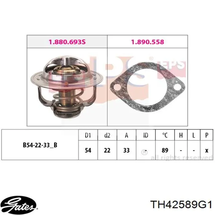 TH42589G1 Gates termostato, refrigerante