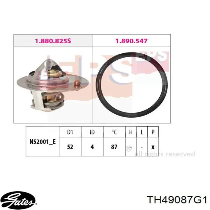 TH49087G1 Gates termostato, refrigerante