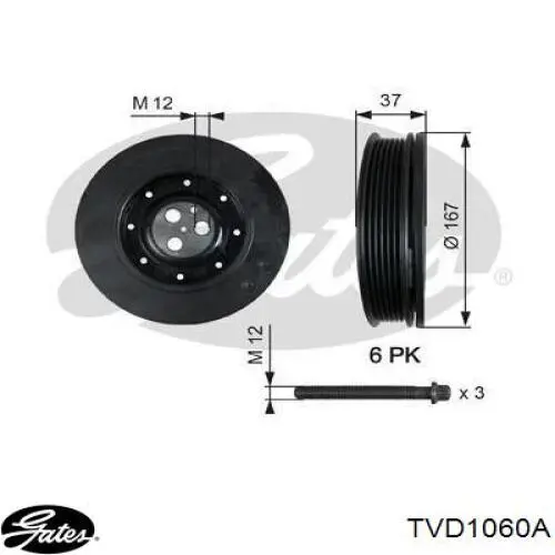 TVD1060A Gates polea, cigüeñal