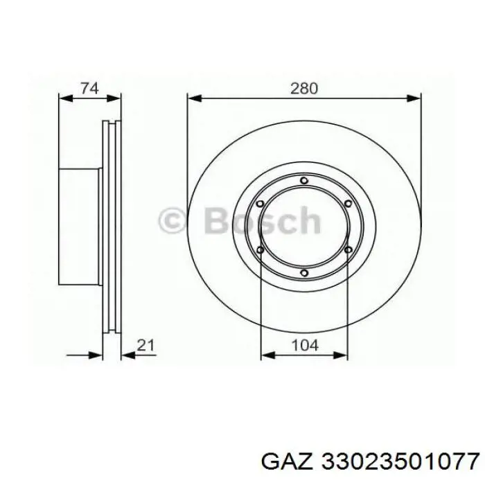  Freno de disco delantero para ГАЗ Газель 3302