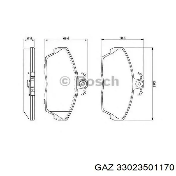 33023501170 GAZ pastillas de freno delanteras