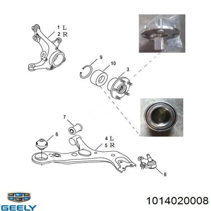 1014020008 Geely silentblock de suspensión delantero inferior