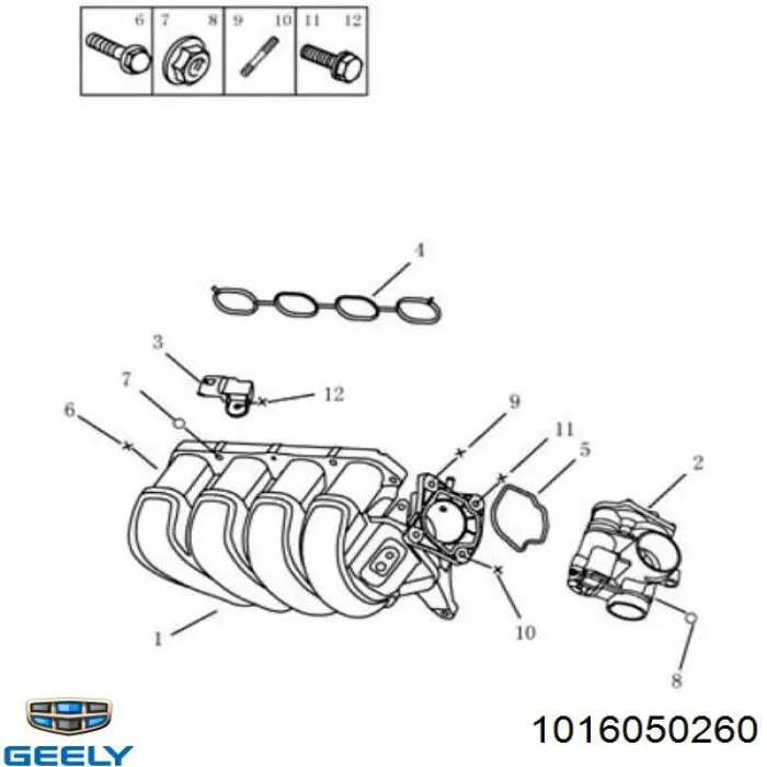 1016050260 Geely sensor de presion del colector de admision