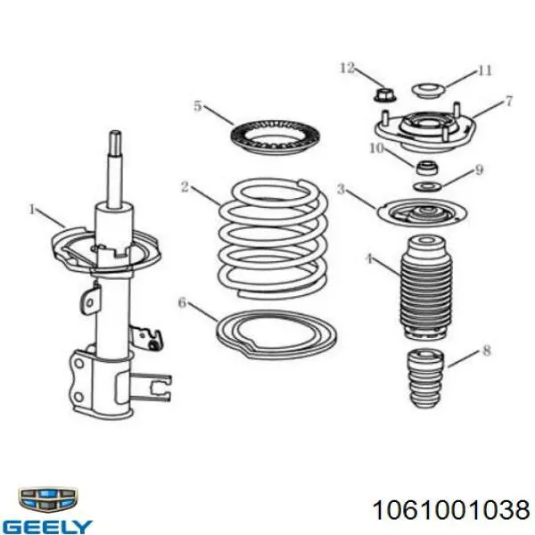 1061001038 Geely soporte amortiguador delantero