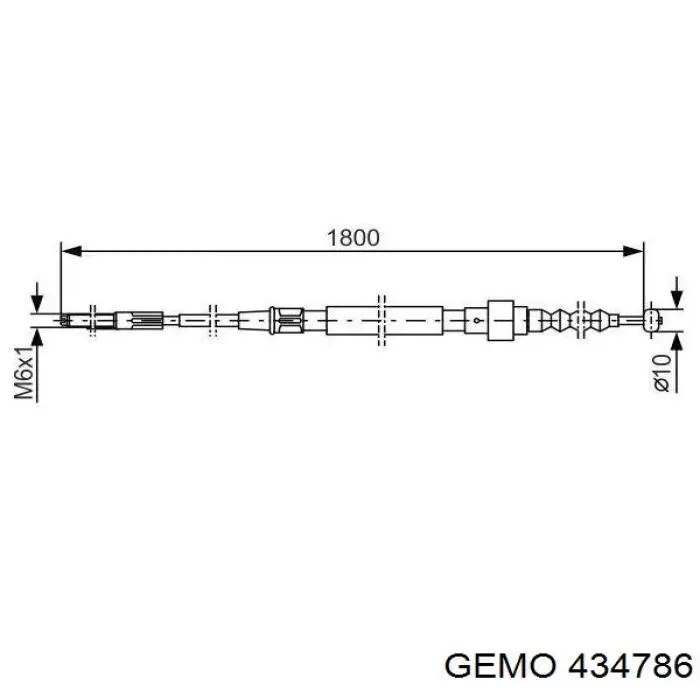 434786 Gemo cable de freno de mano trasero derecho/izquierdo