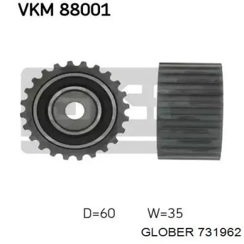 731962 Glober rodillo intermedio de correa dentada