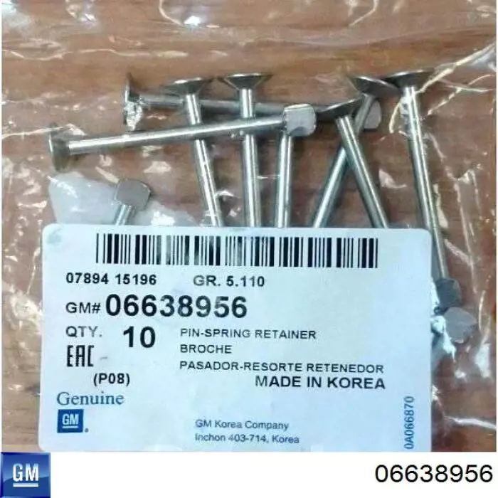 06638956 General Motors juego de reparación, pastillas de frenos