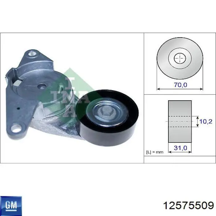 12575509 General Motors polea inversión / guía, correa poli v