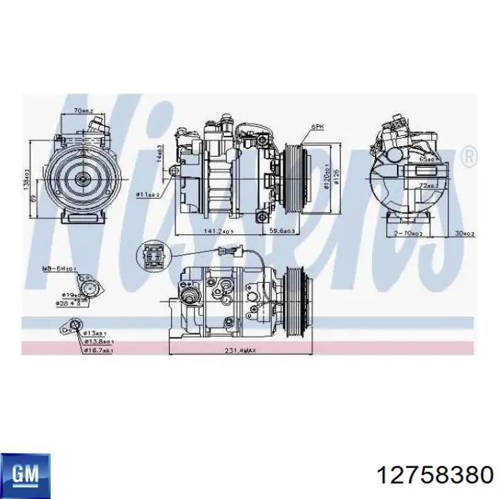 12758380 General Motors compresor de aire acondicionado