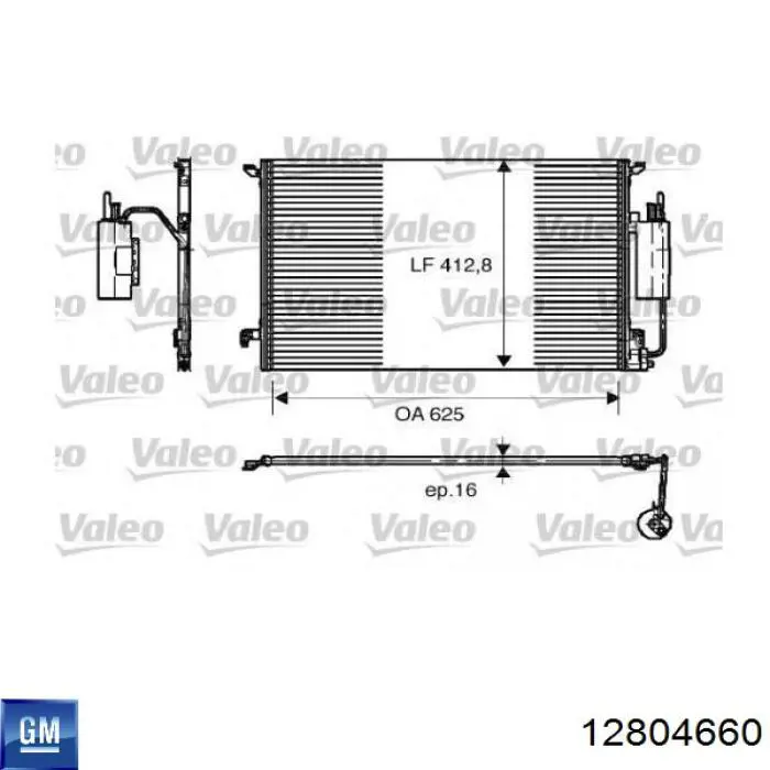 12804660 General Motors condensador aire acondicionado
