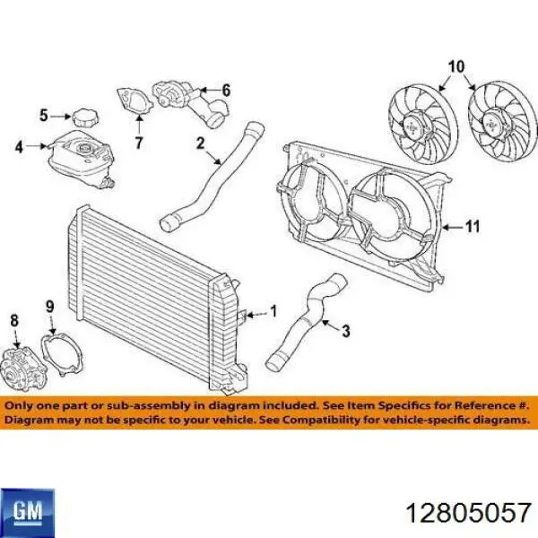 12805057 Peugeot/Citroen radiador refrigeración del motor