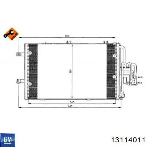13114011 General Motors condensador aire acondicionado