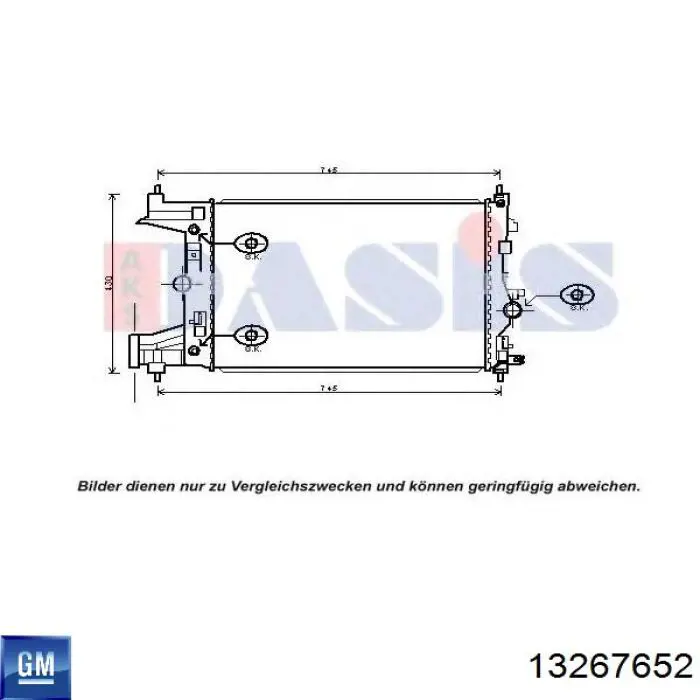 13267652 General Motors radiador refrigeración del motor