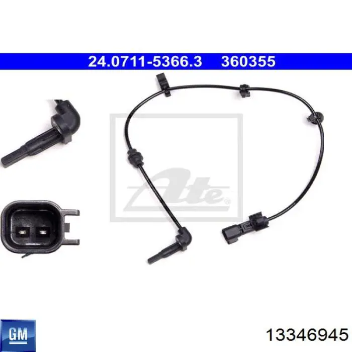 13346945 General Motors sensor abs trasero