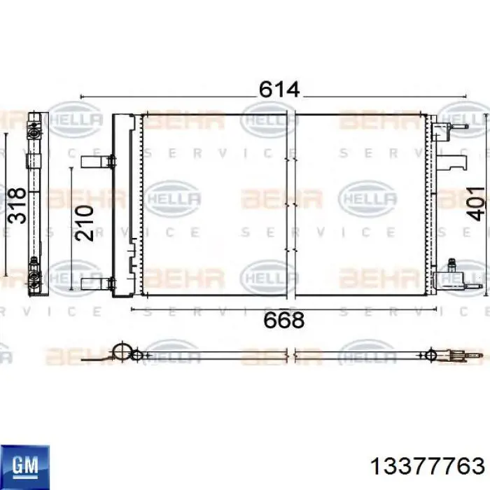 13377763 General Motors condensador aire acondicionado