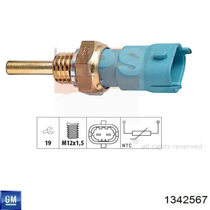 1342567 General Motors sensor de temperatura del refrigerante