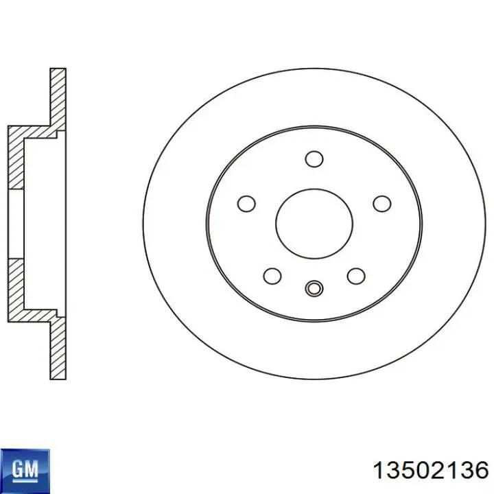 13502136 General Motors disco de freno trasero