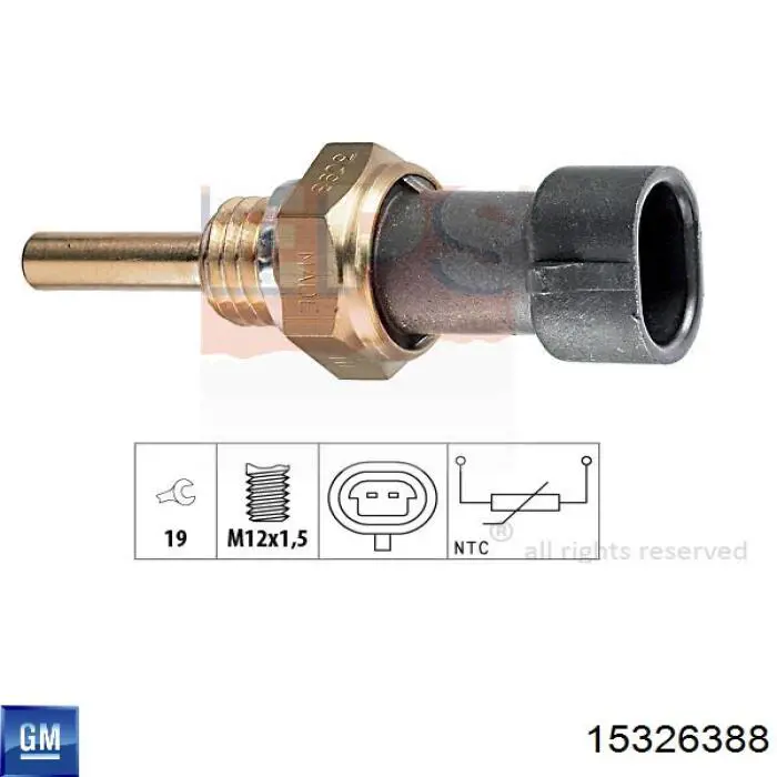 15326388 General Motors sensor de temperatura del refrigerante