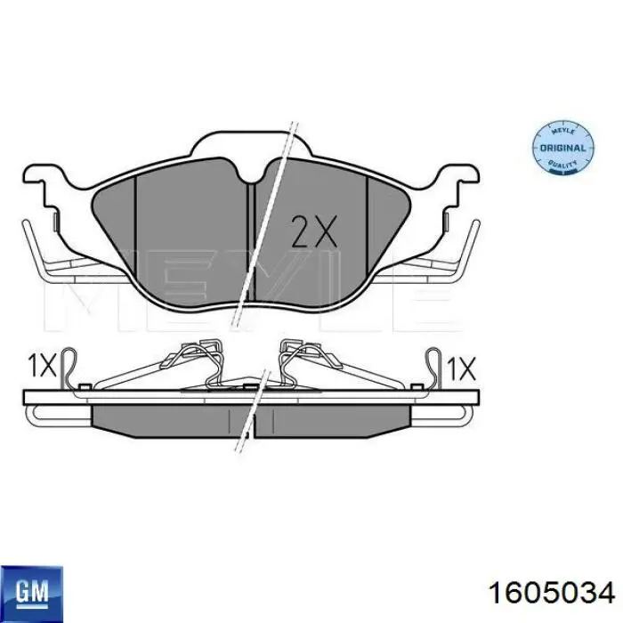 1605034 General Motors pastillas de freno delanteras